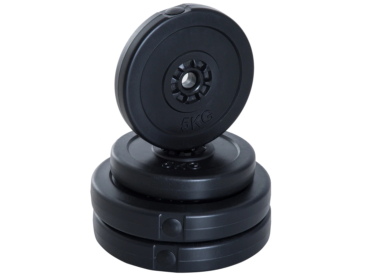 4 discos de pesas negro ø32x5,5 cm HOMCOM