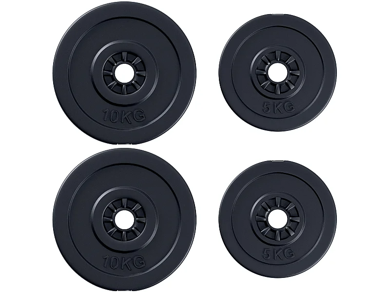 4 discos de pesas negro ø32x5,5 cm HOMCOM
