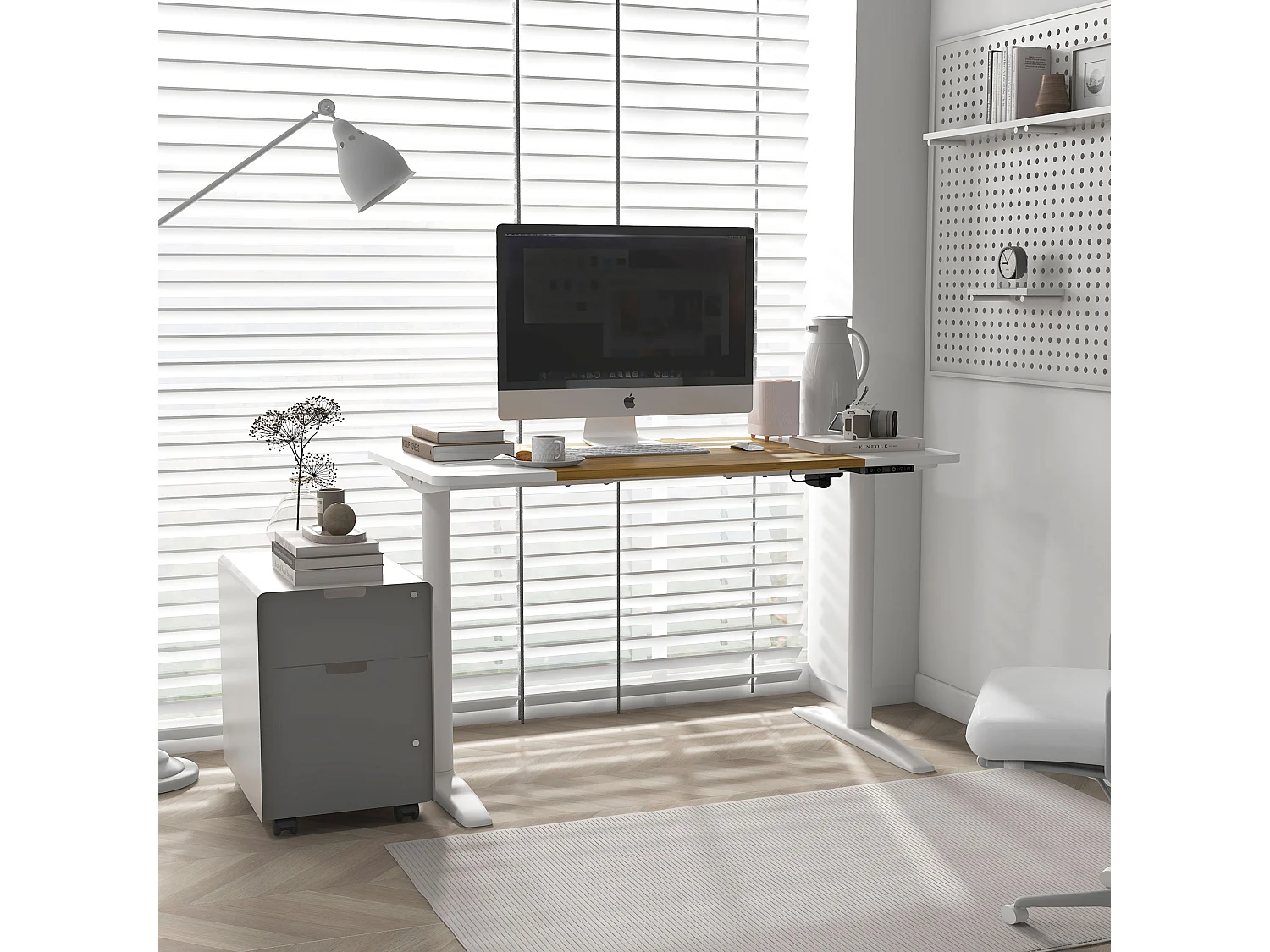 Escritorio de pie blanco 120x60x116 cm Vinsetto