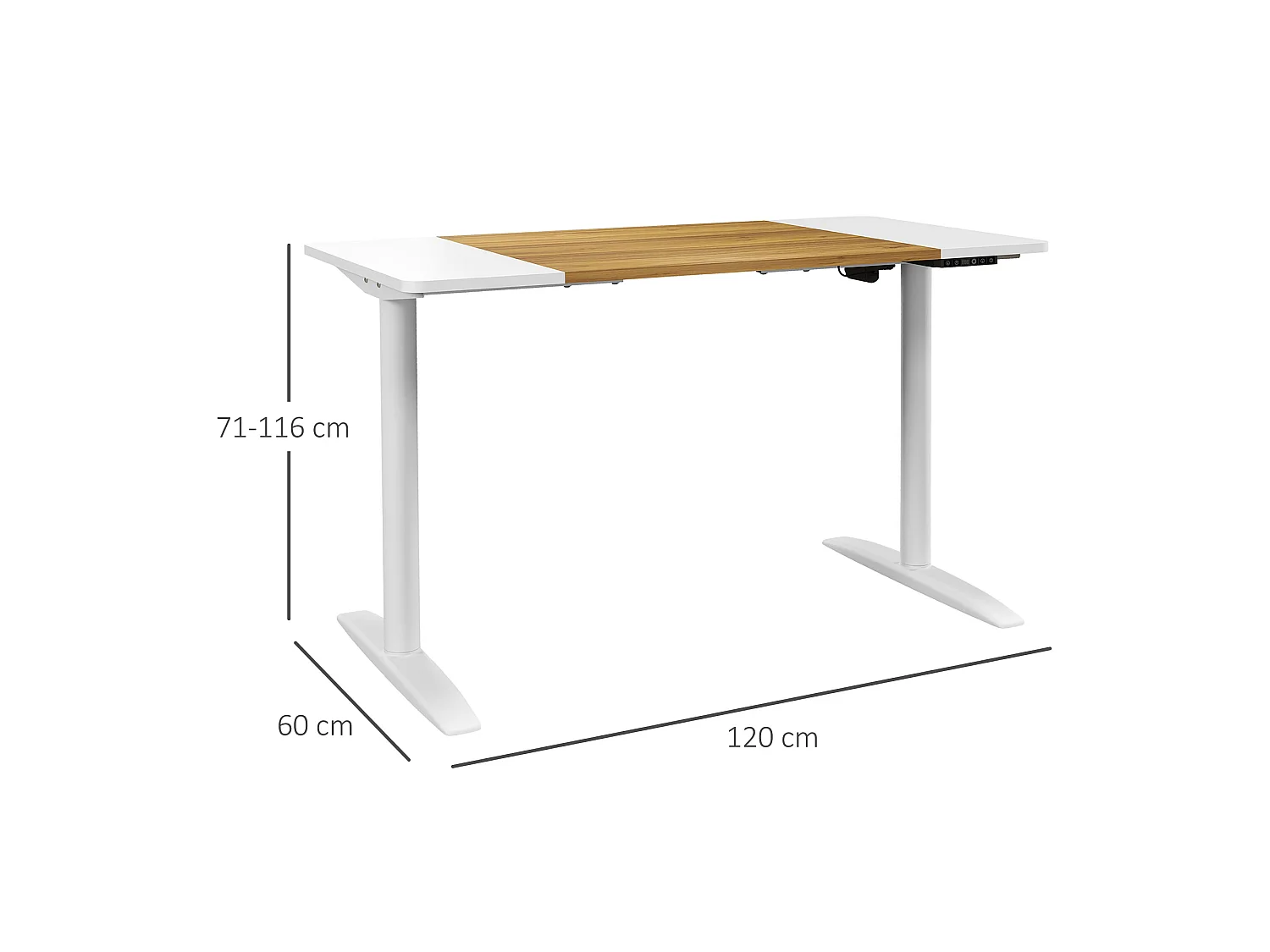 Escritorio de pie blanco 120x60x116 cm Vinsetto