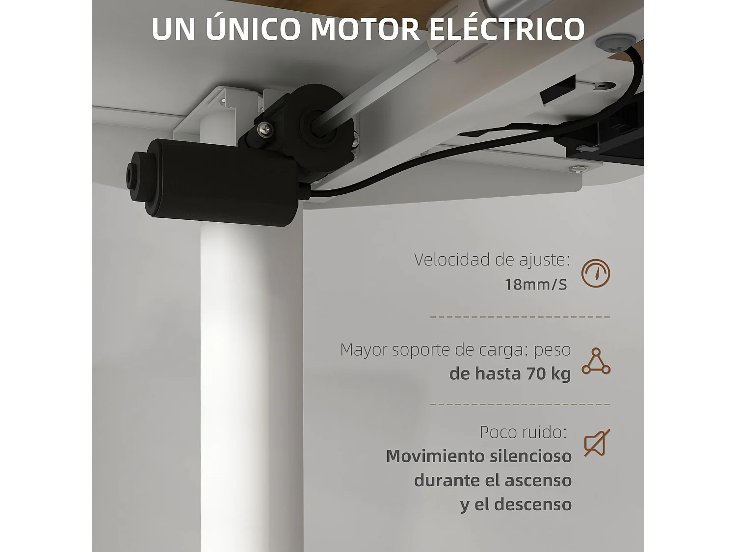 Escritorio de pie blanco 120x60x116 cm Vinsetto