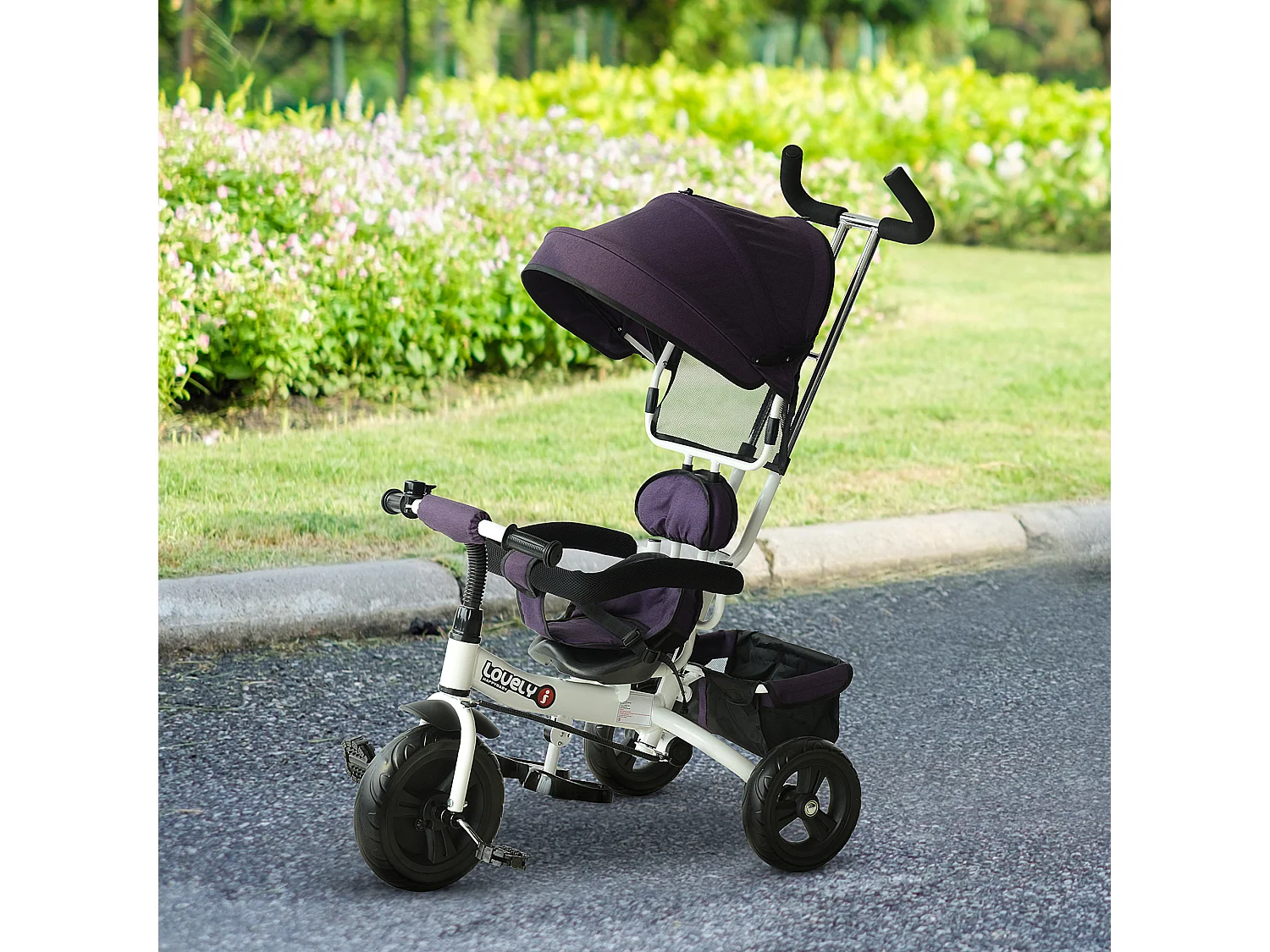 Triciclo para bebé morado 92x51x110 cm HOMCOM