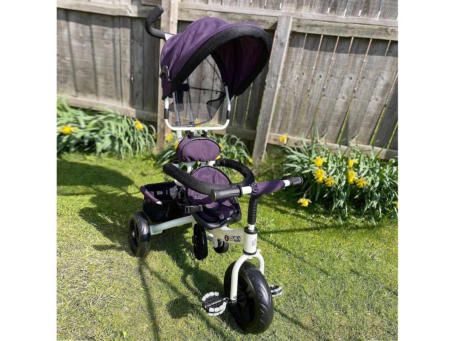 Triciclo para bebé morado 92x51x110 cm HOMCOM