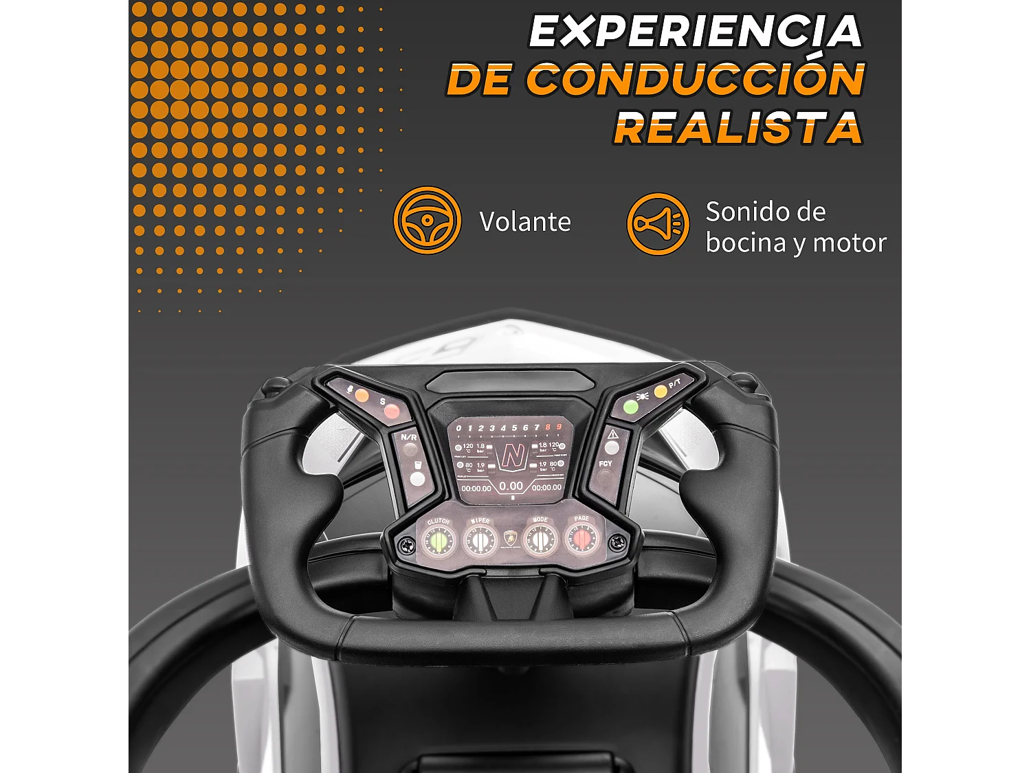 Correpasillos para niños blanco y negro 86.5x40x89.5 cm AIYAPLAY