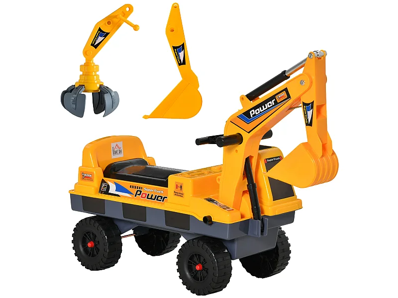 Tractor sin pedales infantil amarillo 90x28x58 cm HOMCOM