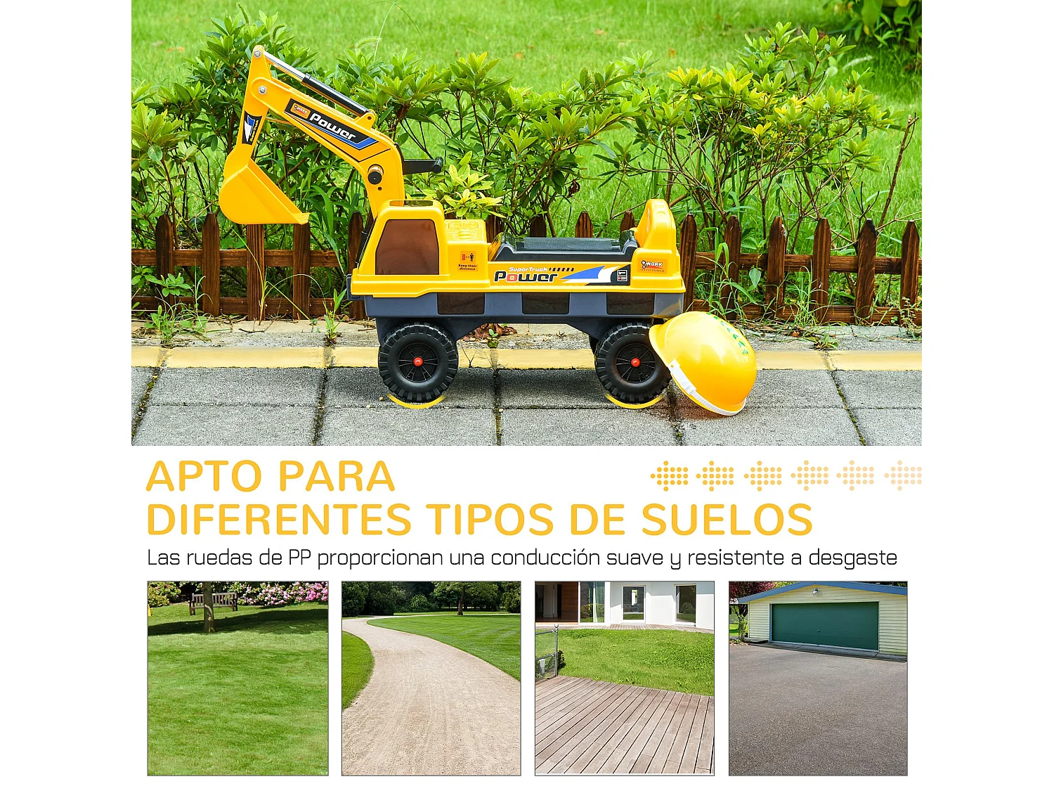 Tractor sin pedales infantil amarillo 90x28x58 cm HOMCOM