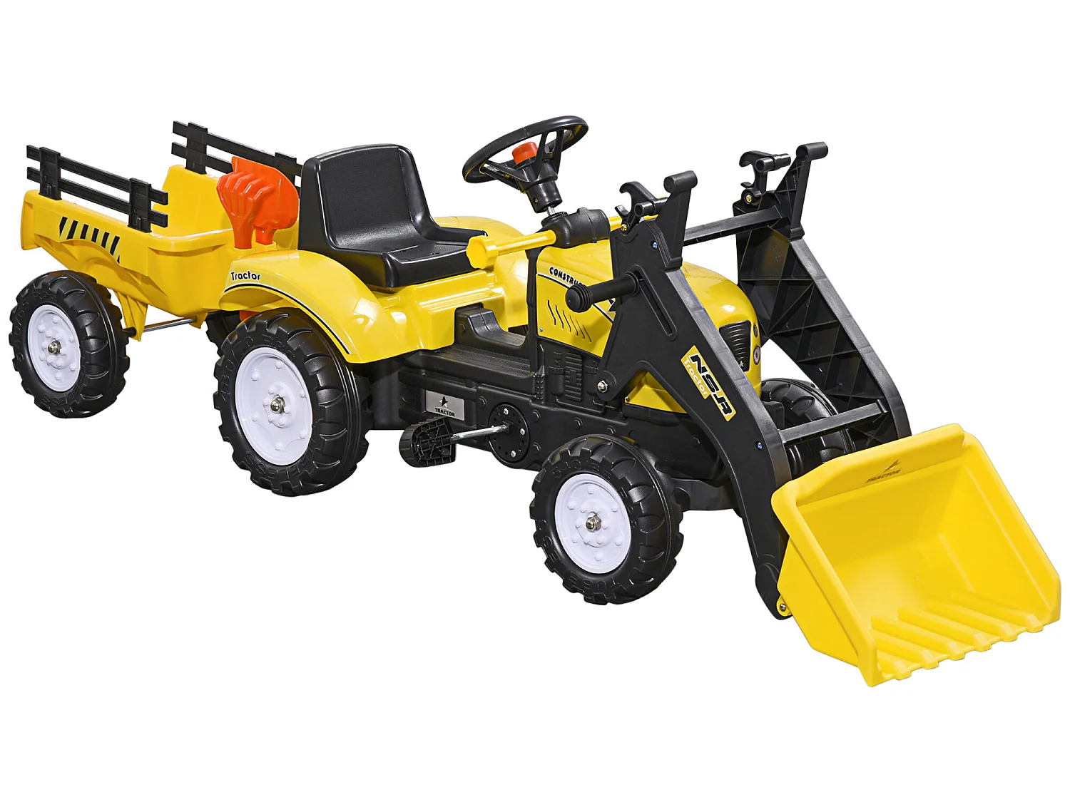 Tractor infantil amarillo 167x41x52 cm HOMCOM