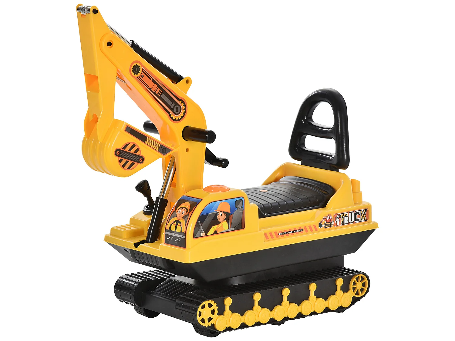 Tractor infantil amarillo 78x24x58.5 cm HOMCOM