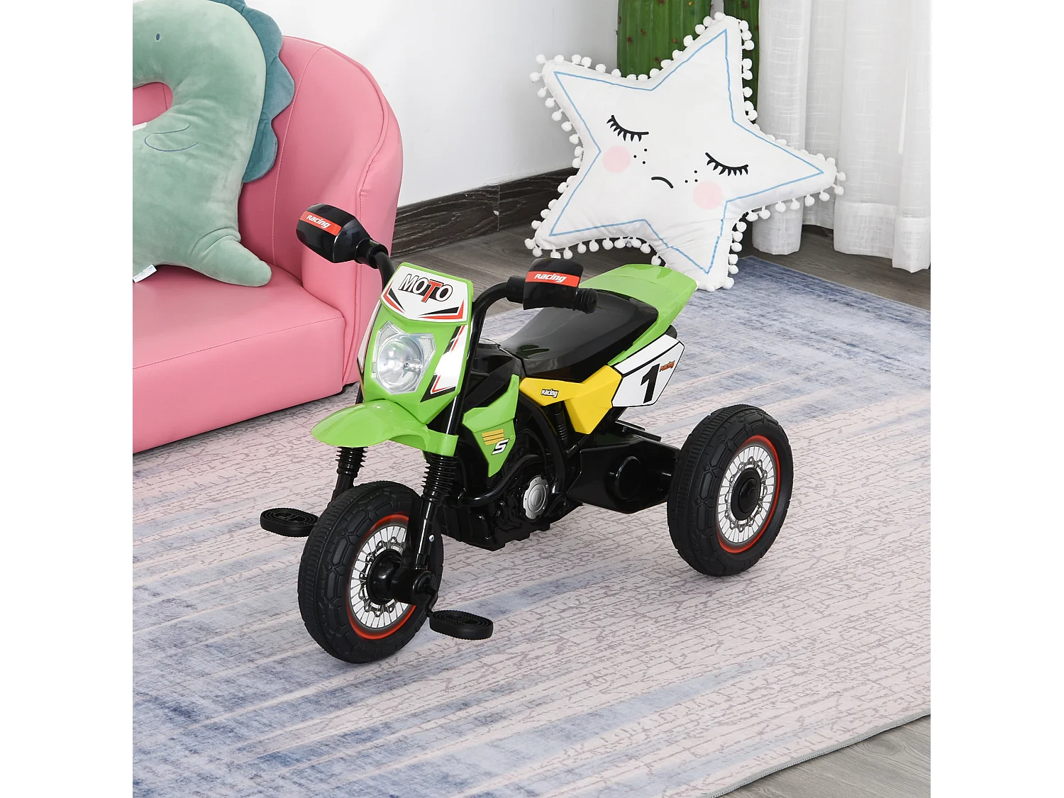 Triciclo para bebé verde 71x40x51 cm HOMCOM