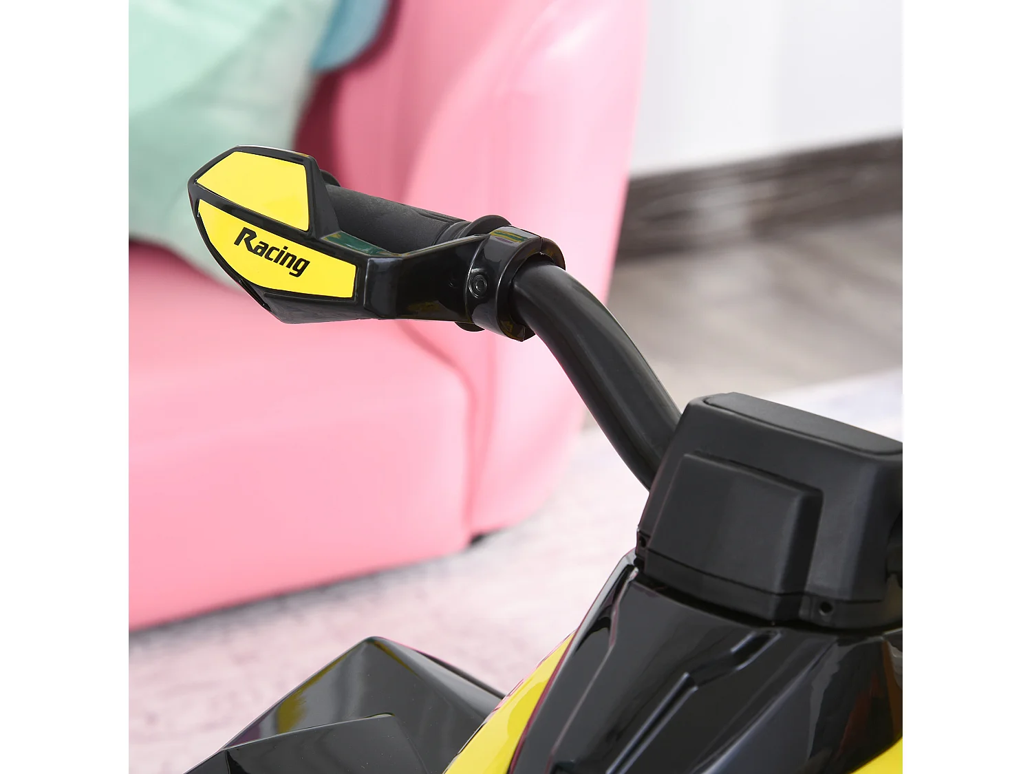 Quad correpasillo para niños amarillo 67.5x38x44 cm HOMCOM