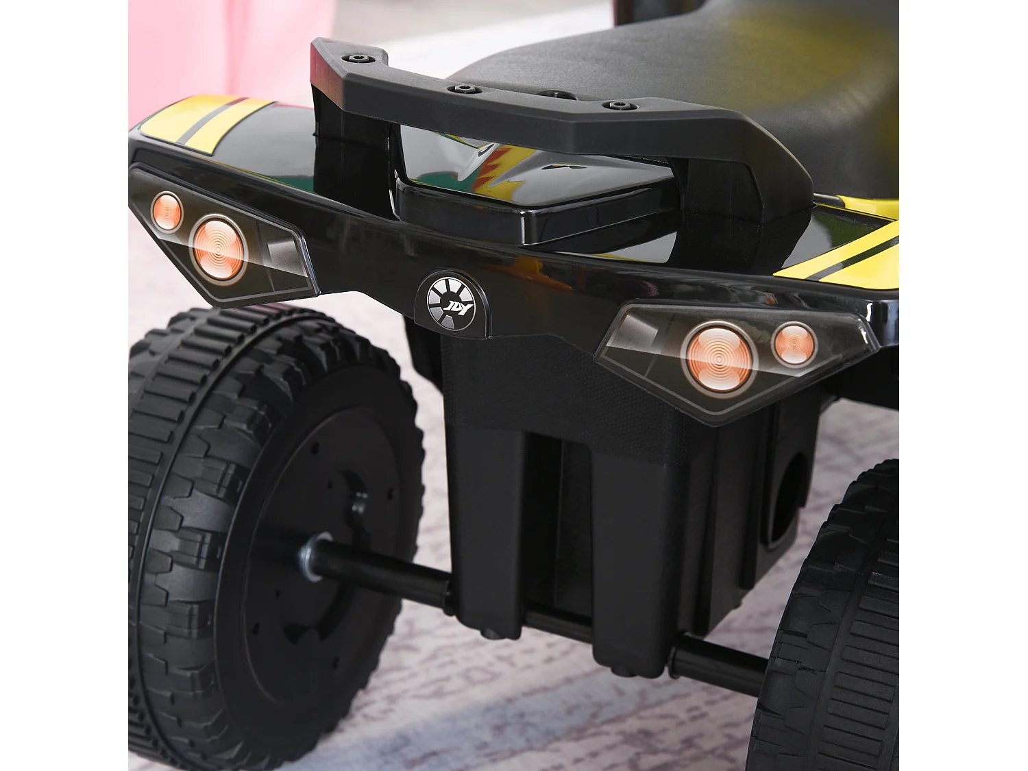 Quad correpasillo para niños amarillo 67.5x38x44 cm HOMCOM