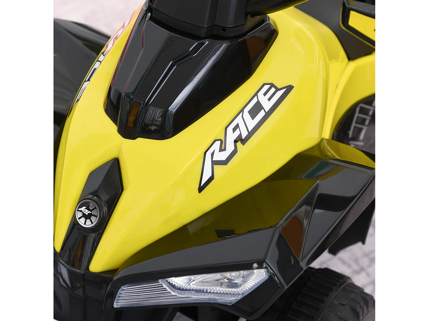 Quad correpasillo para niños amarillo 67.5x38x44 cm HOMCOM