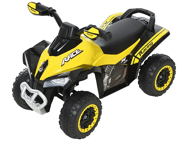 Quad correpasillo para niños amarillo 67.5x38x44 cm HOMCOM