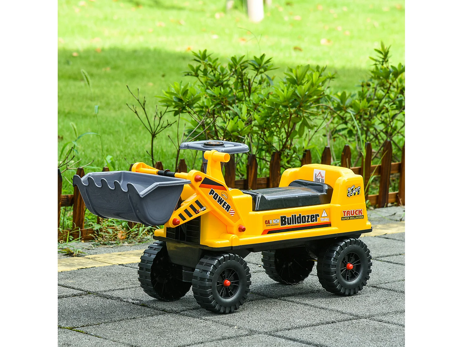Tractor sin pedales infantil amarillo 70x26x37 cm HOMCOM