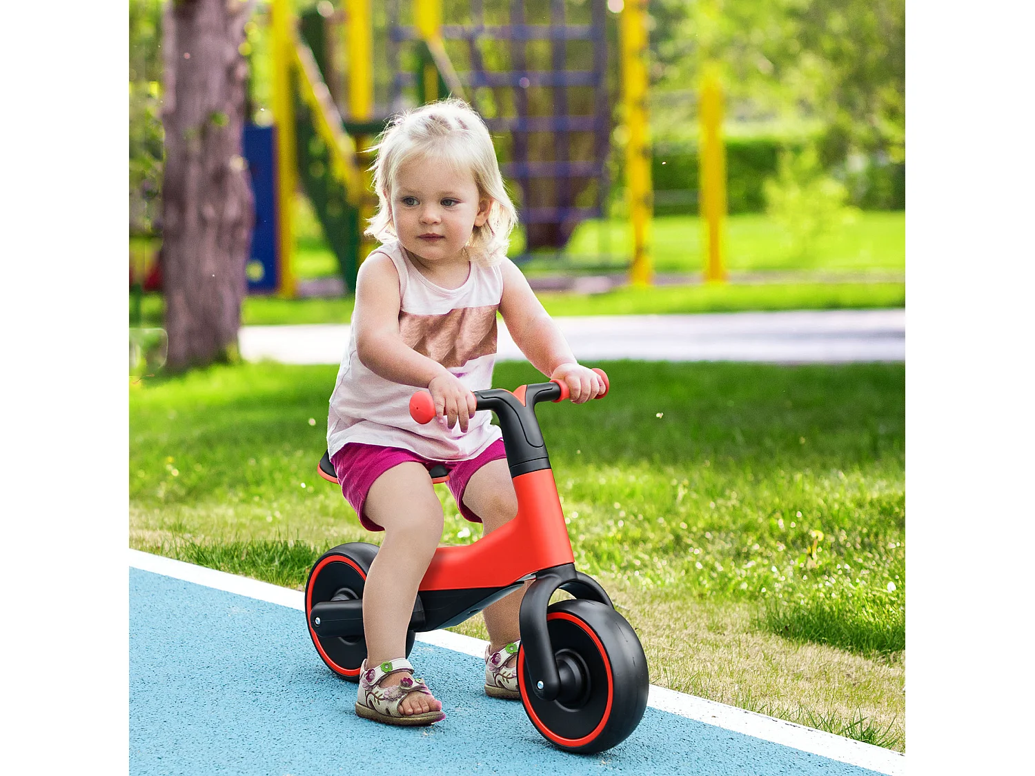 Bicicleta sin pedales rojo 66.5x34x46.5 cm AIYAPLAY