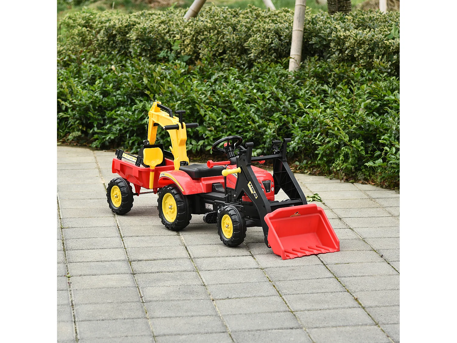 Tractor a pedales rojo 179x42x59 cm HOMCOM