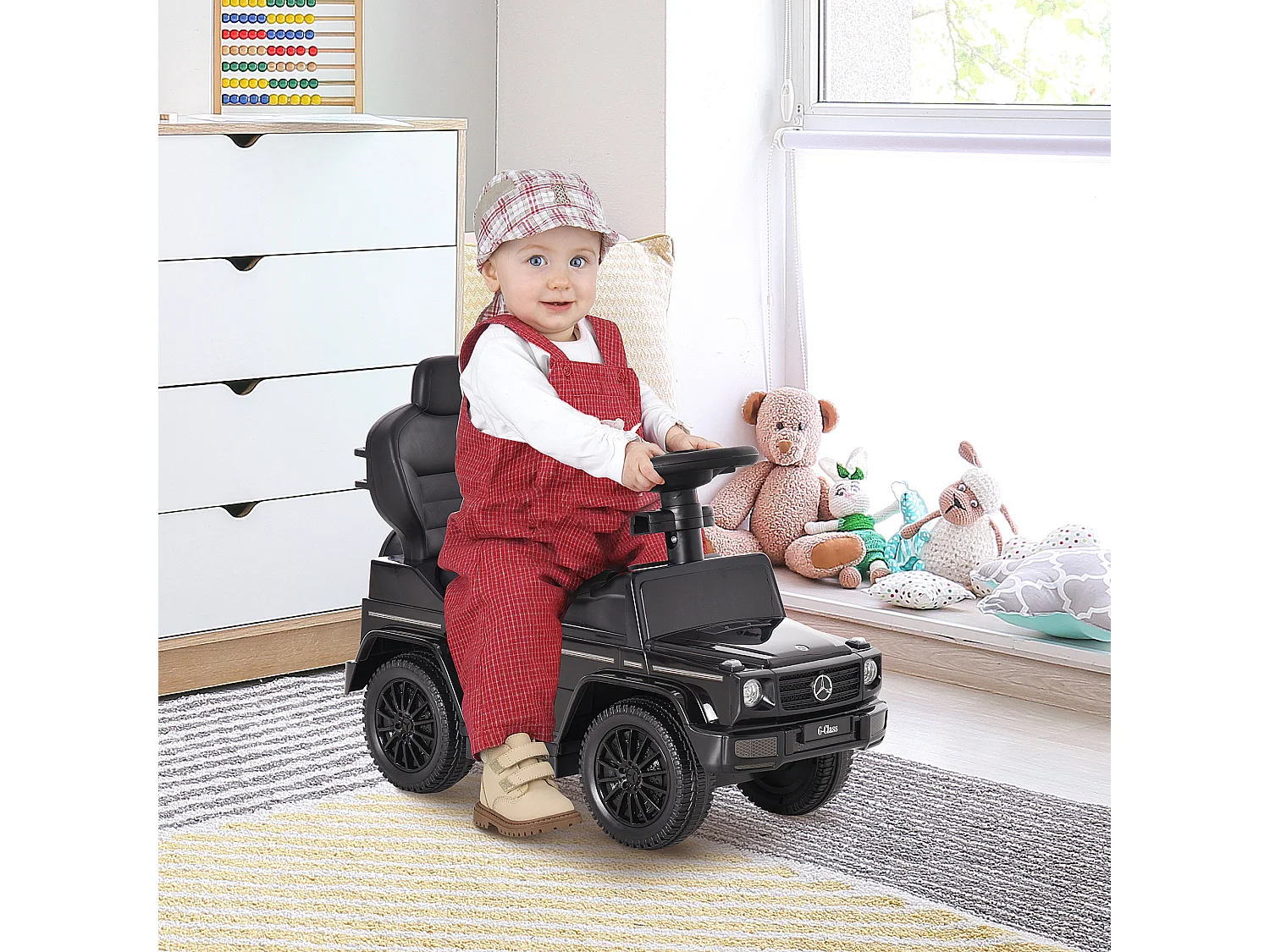 Correpasillos para niños negro 85.5x40.5x95 cm HOMCOM