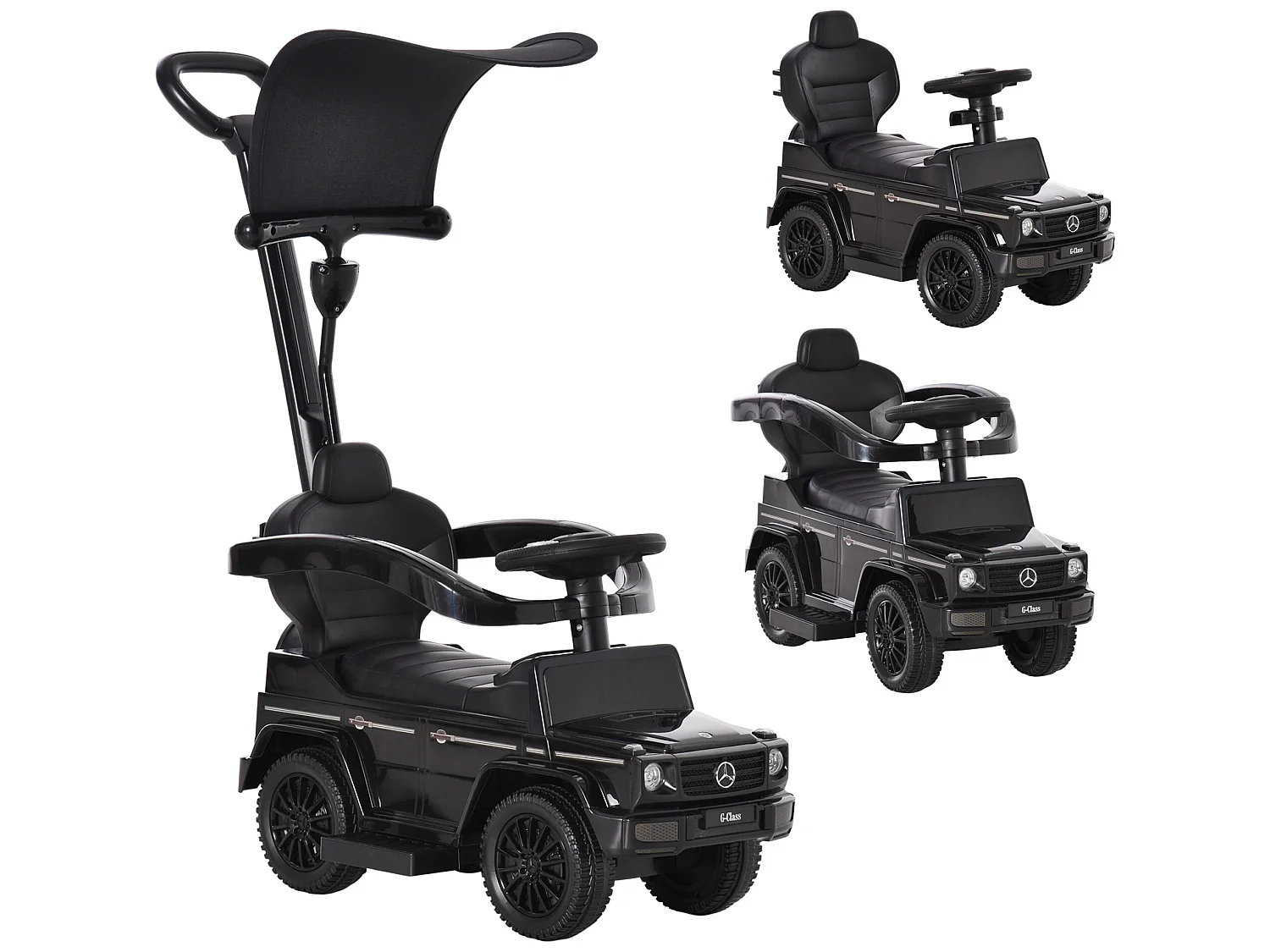 Correpasillos para niños negro 85.5x40.5x95 cm HOMCOM