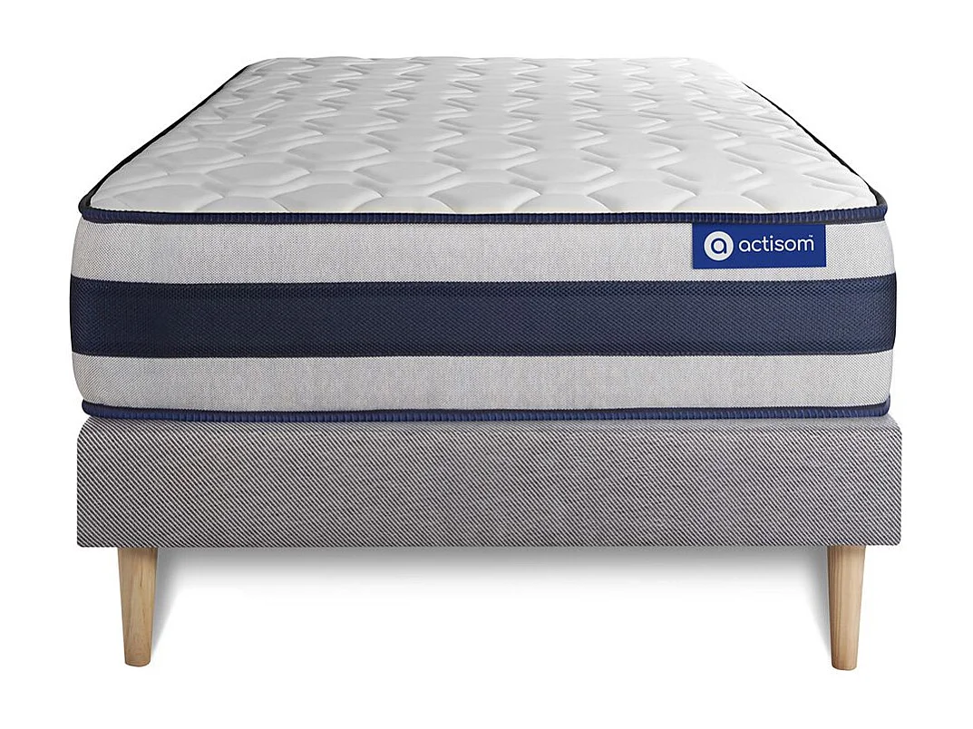 Lattenbodem en Actilatex ergo matras 90x200cm , matrasdikte : 24 cm , latex en traagschuim , stevig, 5 comfortzones