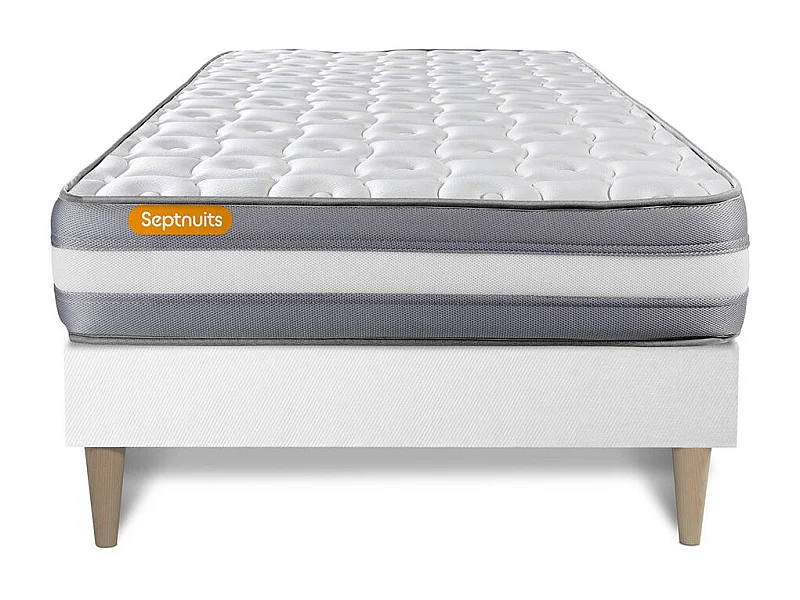 Matelas + sommier kit blanc 90x190 Memo Plus Mémoire de forme