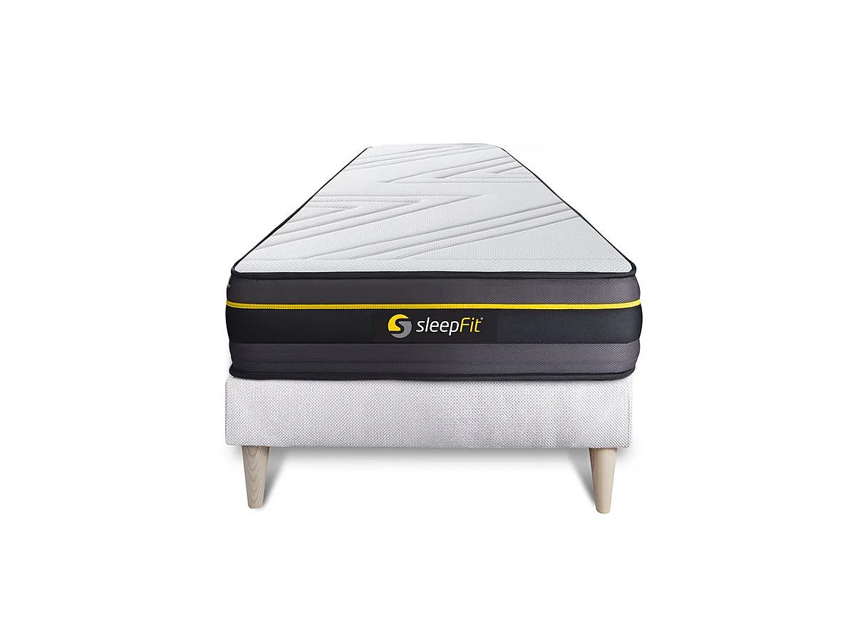 Ensemble 90x190 matelas ACTIVE + sommier kit blanc