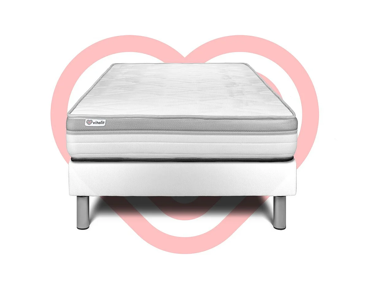 Ensemble VITAL RELAX 90 x 200 cm sommier Kit blanc