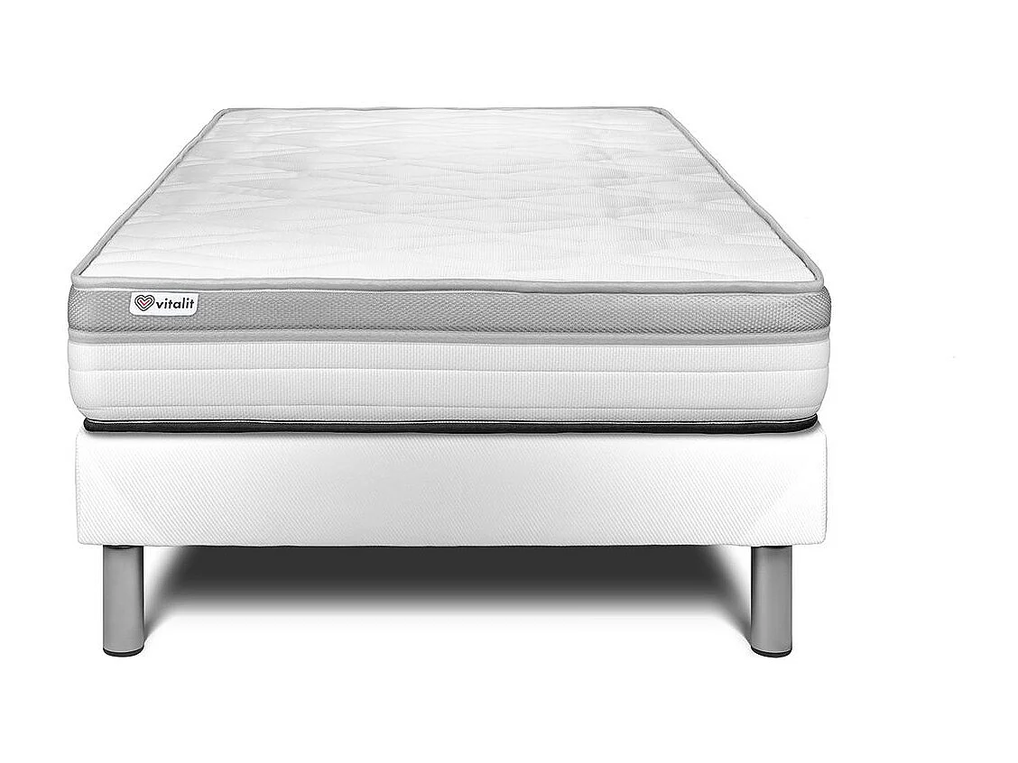 Ensemble VITAL RELAX 90 x 200 cm sommier Kit blanc