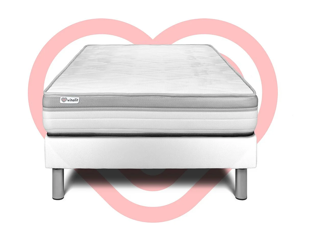 Ensemble VITAL RELAX 90 x 200 cm sommier Kit blanc