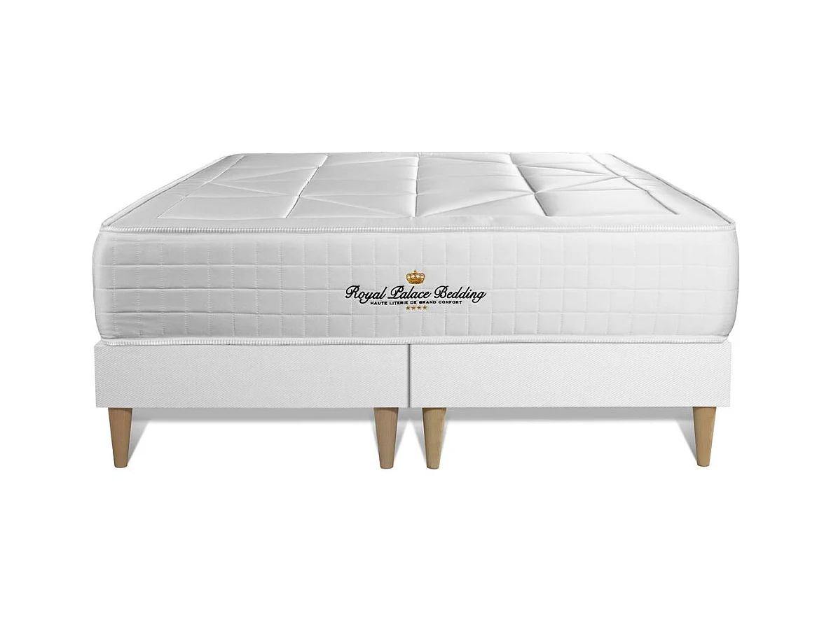 Ensemble matelas ressorts ensachés + mémoire de forme maxi épaisseur Windsor 160x200 double sommier