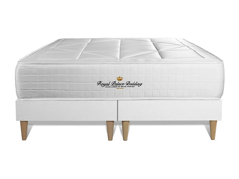 Ensemble matelas ressorts ensachés + mémoire de forme maxi épaisseur Windsor 160x200 double sommier