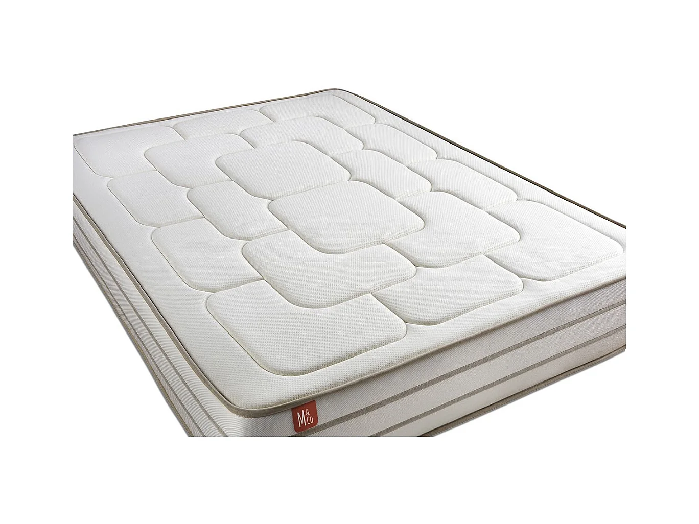 Pack prêt à dormir matelas LE DOUILLET 180x200cm Mémoire de forme BioVisco + double sommiers Beige + 2 oreillers + couette