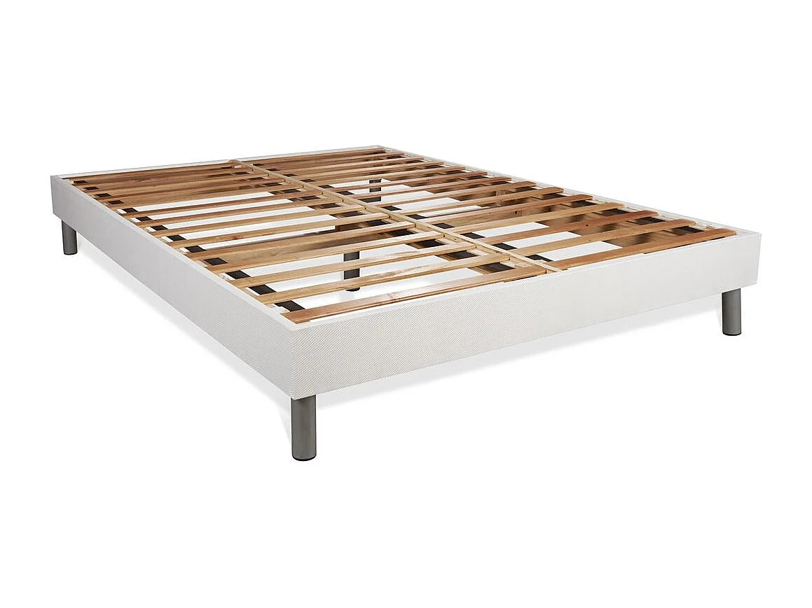 Pack 160x200 matelas BodyFlex + sommier kit blanc + Couette 260x240cm + 2 oreillers 60x40cm
