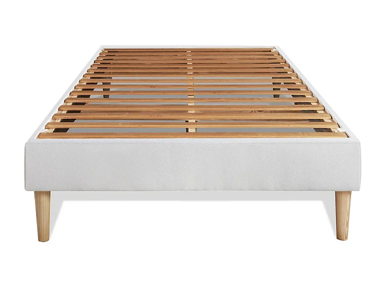 Ensemble LE DOUILLET 90x190cm Mémoire de forme BioVisco - Maxi épaisseur 26cm + sommier Blanc