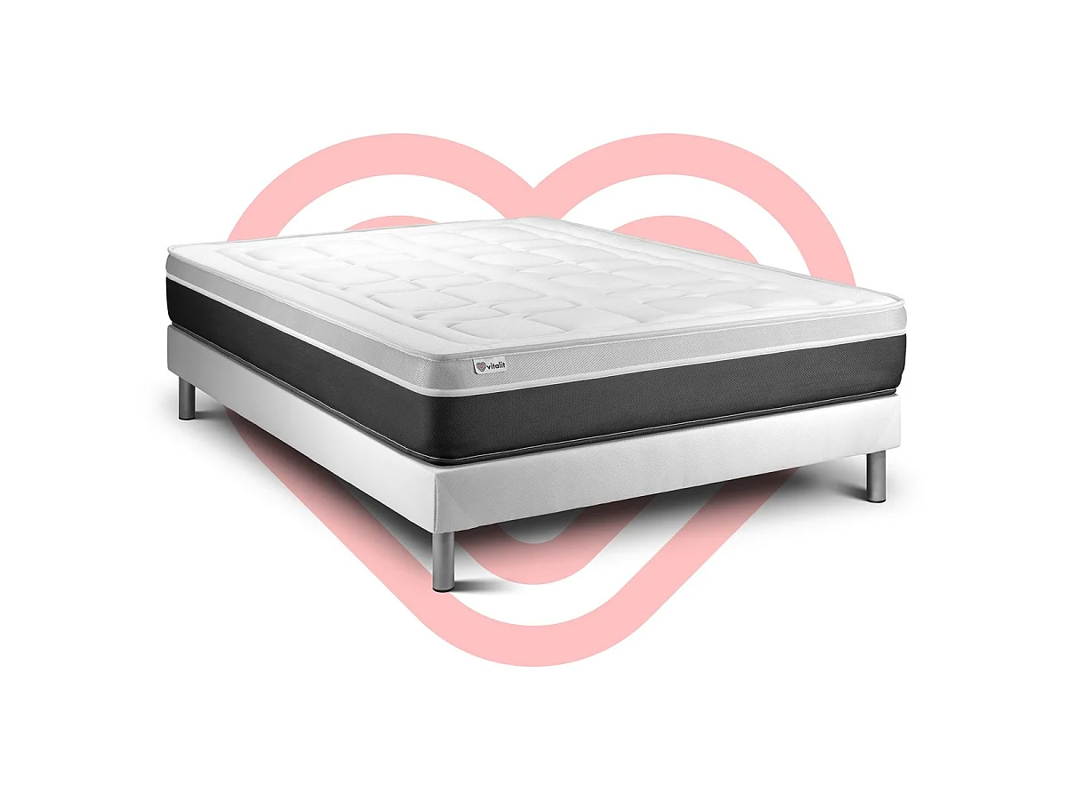 Ensemble VITAL SOFT 180 x 200 cm sommier Kit blanc