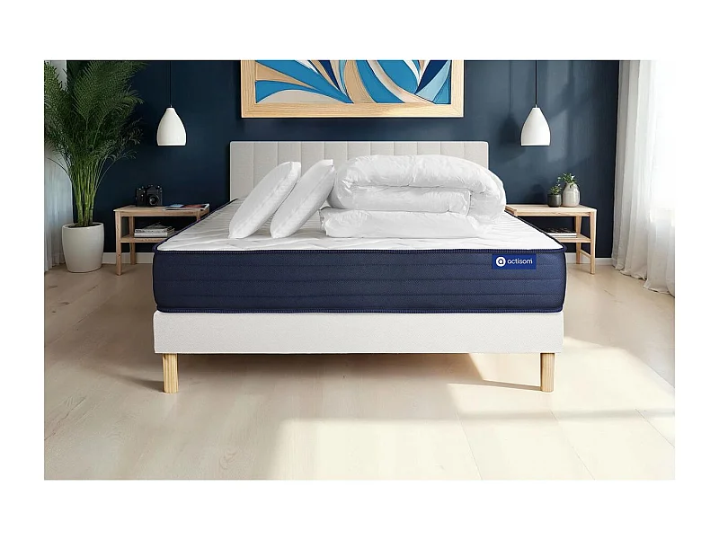 Compleet bedpakket - Matras 200x200 cm + Lattenbodem (kit) + 2 kussens + Dekbed - Actiflex Life