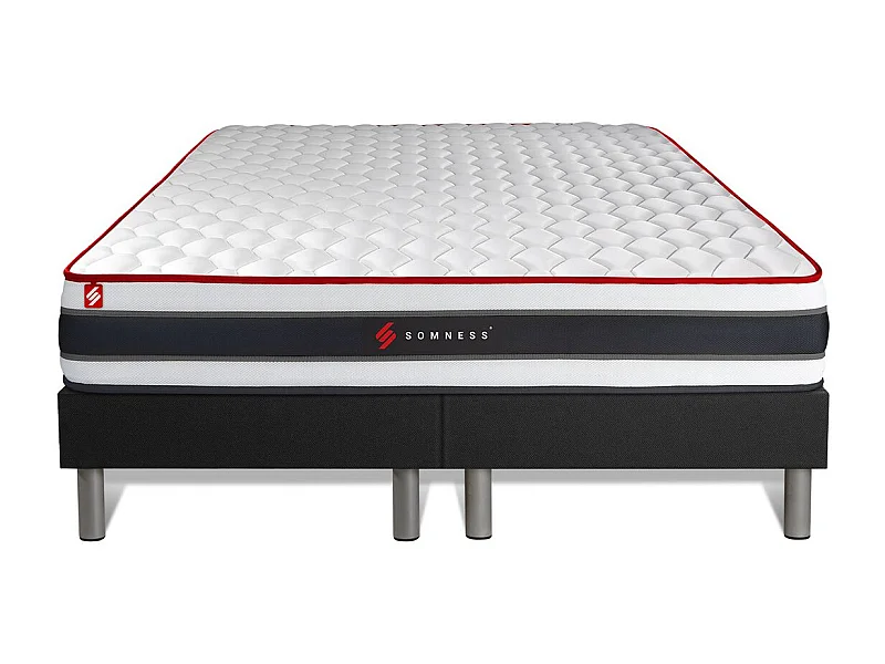 Ensemble double sommier + matelas ENERGY ressorts ensachés et mémoire de forme 160x200