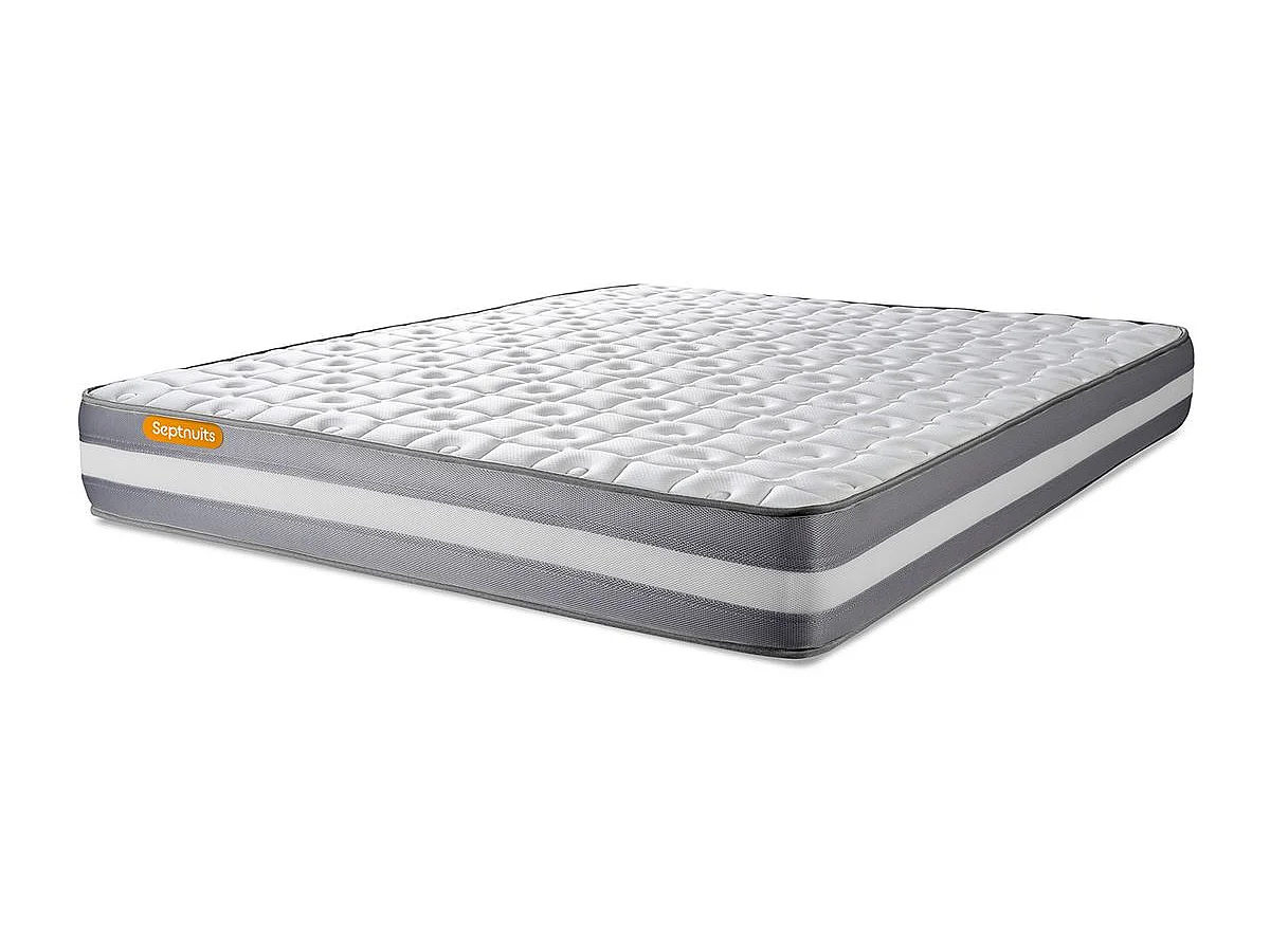 Matelas + sommier kit blanc 180x200 Memo Plus Mémoire de forme