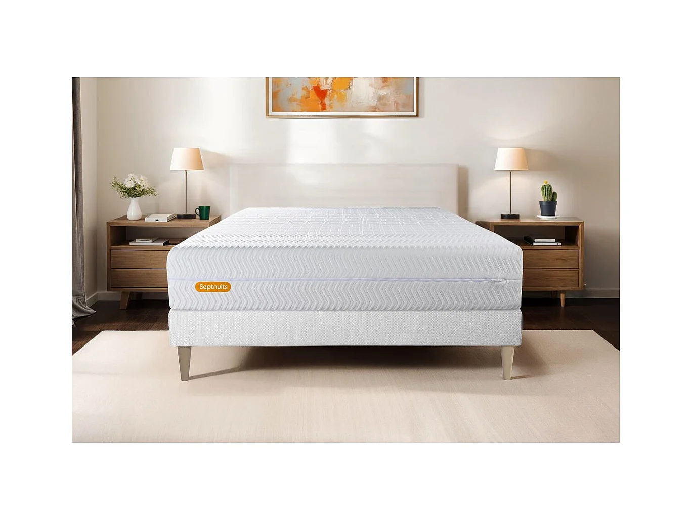 Matelas + sommier 140x190 Memo Bio Mousse à mémoire de forme 5 zones de confort Maxi épaisseur Déhoussable