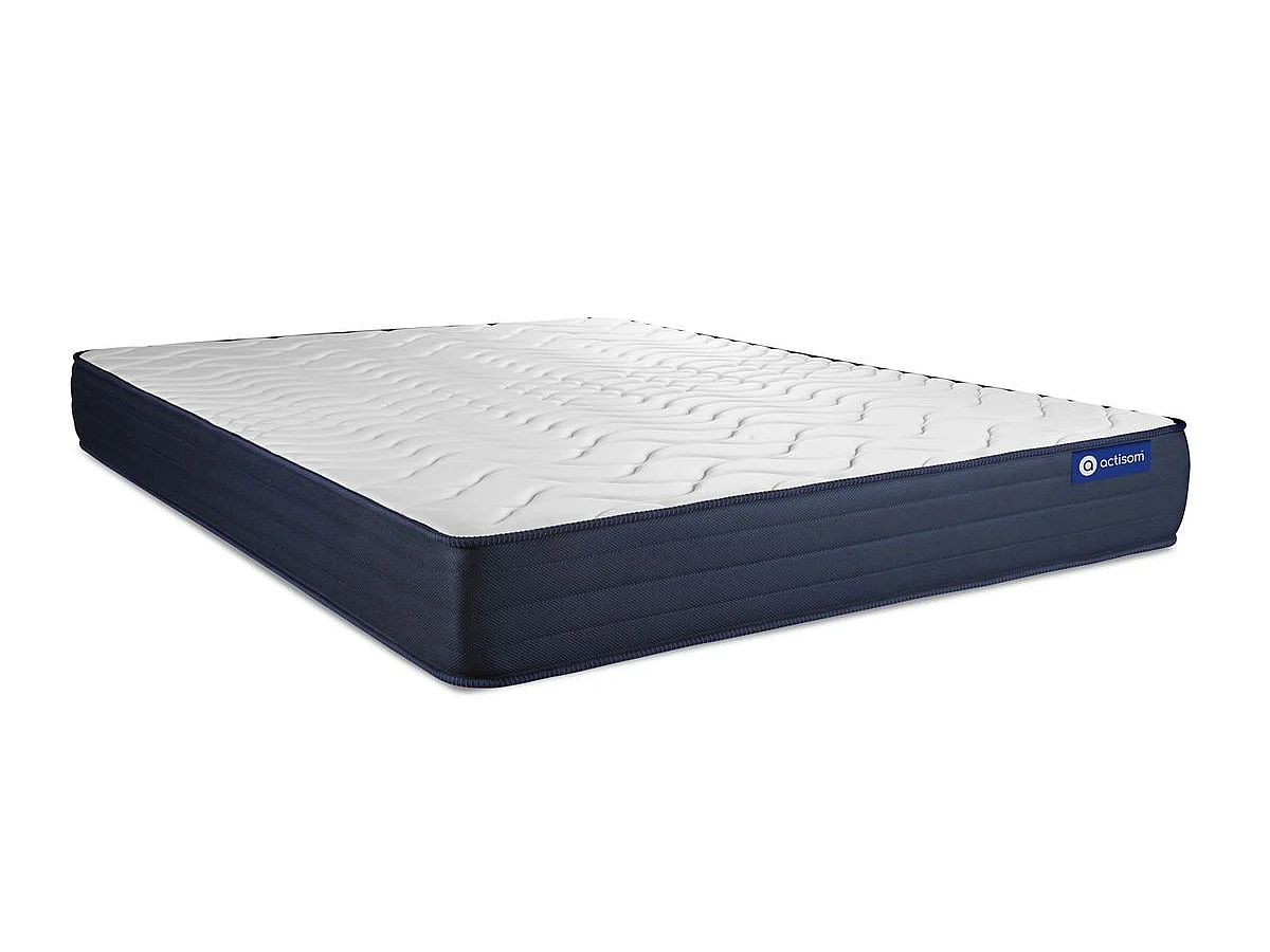 Pack prêt à dormir matelas ACTIMEMO LIFE 200x200 Mémoire de forme 5zones de confort + sommier KIT gris + 2oreillers +couette