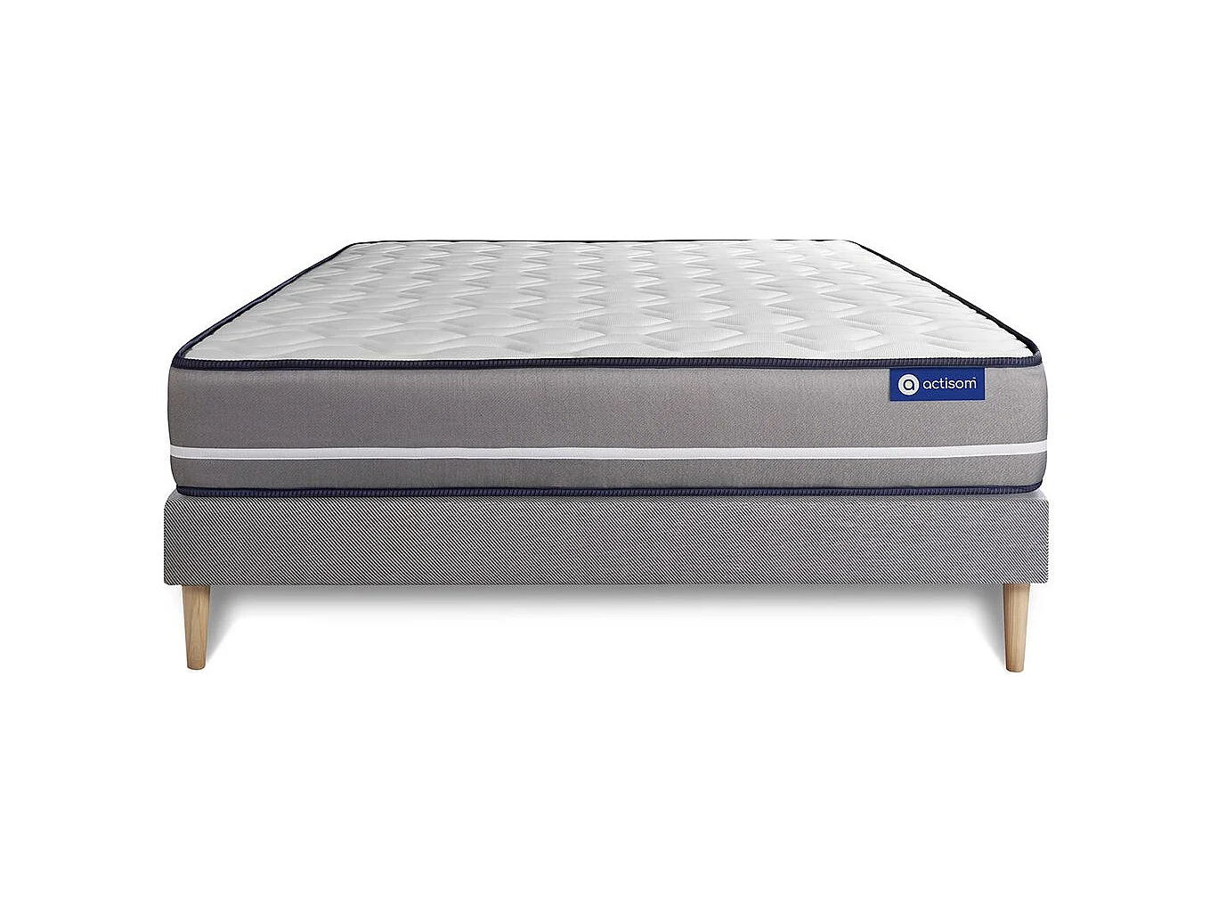 Actilatex pur matratze 140x200cm + Bettgestell mit lattenrost - Dicke : 20cm - Latex und Memory-Schaum - H4