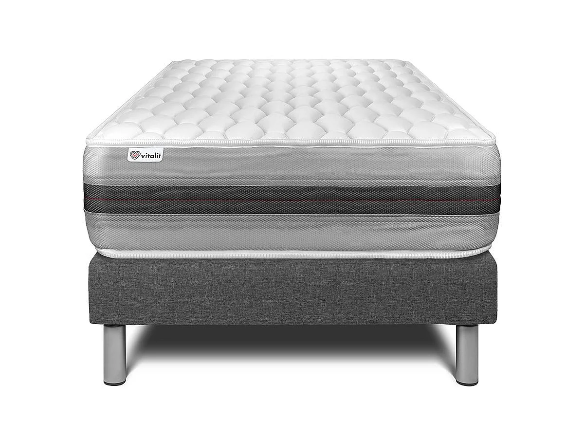 Matratzenset VITAL SPRING RECOVER 90 x 190 cm Bettrahmen Kit grau
