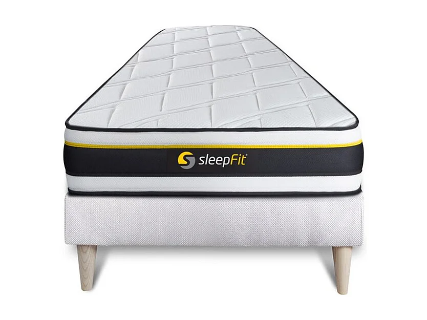 Ensemble 90x190 matelas SOFT + sommier kit blanc