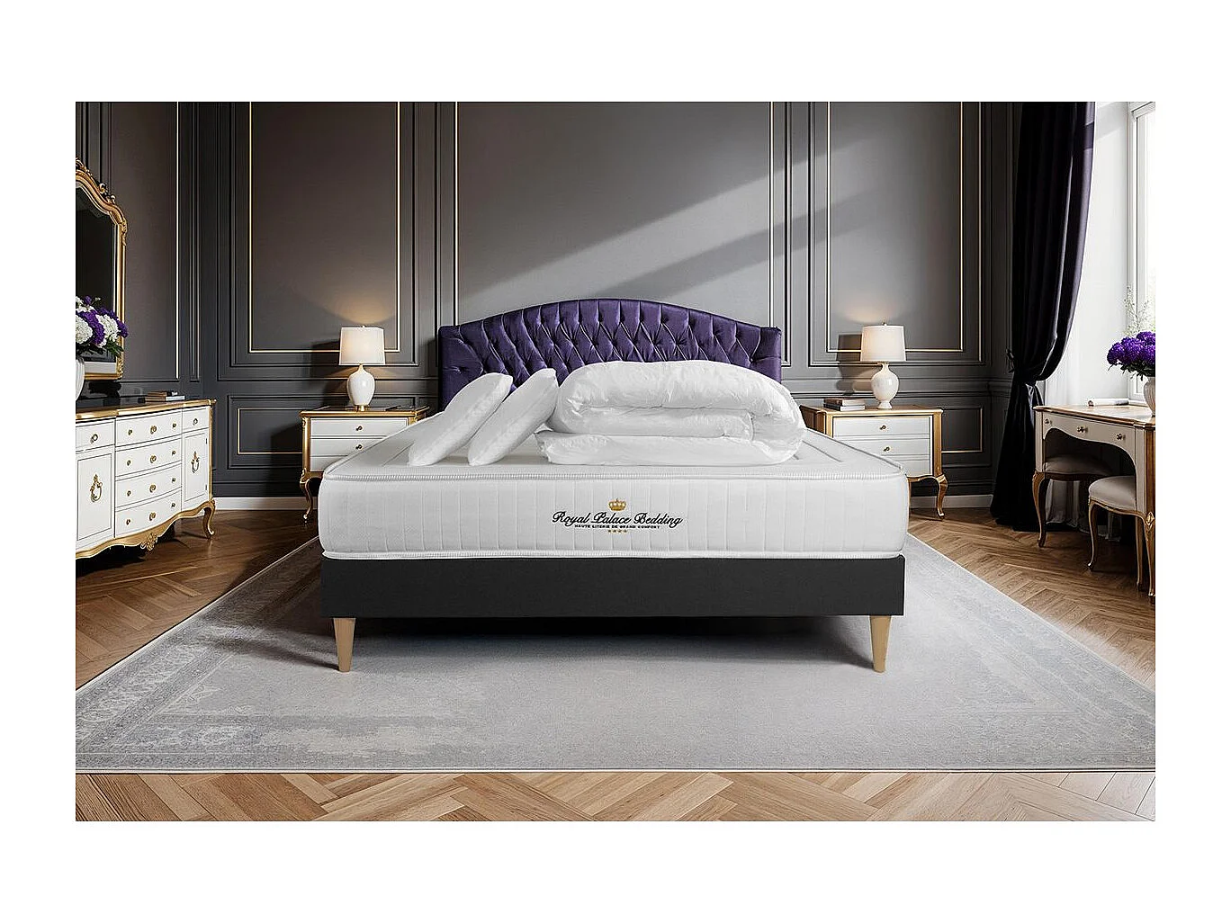 Pack matelas à mémoire de forme Nottingham 140x200cm + 2 oreillers + 1 couette 240x220cm