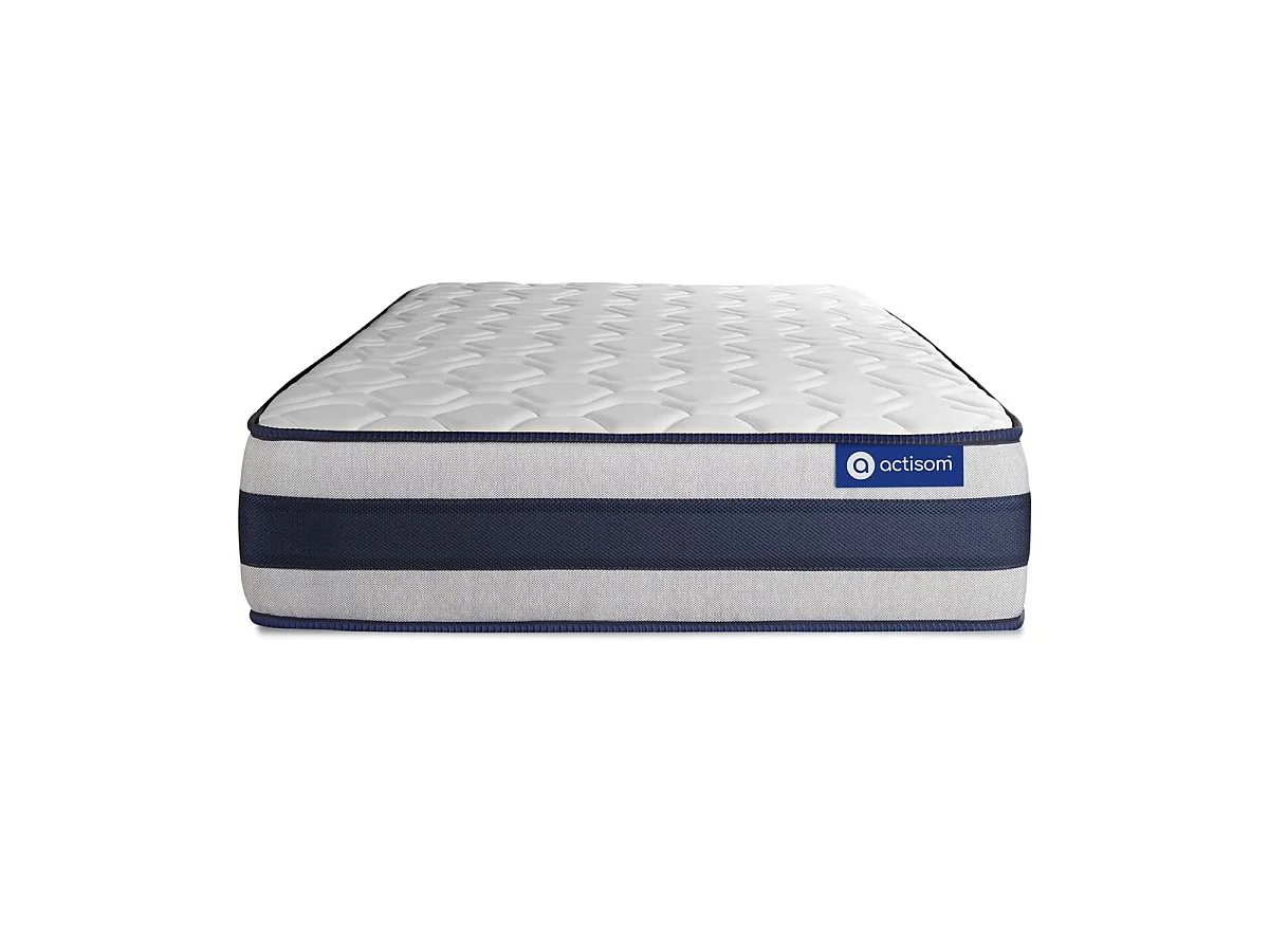 Ensemble matelas Latex et Mémoire de forme ACTILATEX ERGO 90x190 cm Maxi épaisseur 5zones de confort + sommier KIT blanc