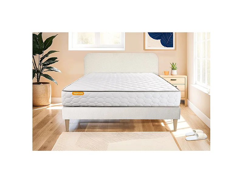 Matelas Mémoire de forme + sommier kit blanc 160x200 Memo