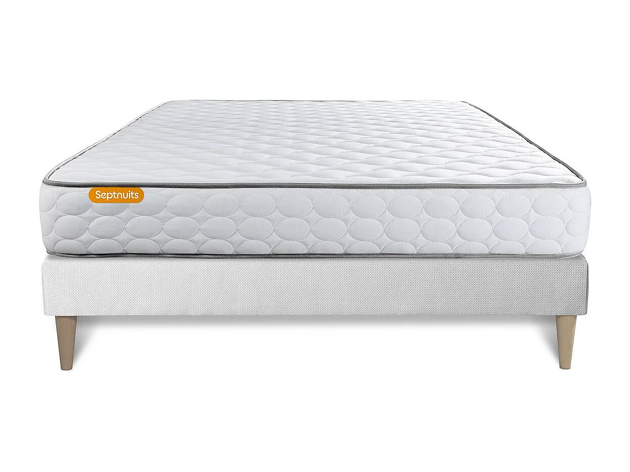 Matelas Mémoire de forme + sommier kit blanc 160x200 Memo