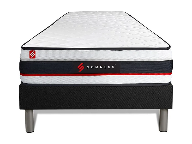 Ensemble 90x190 matelas FORM + sommier kit noir