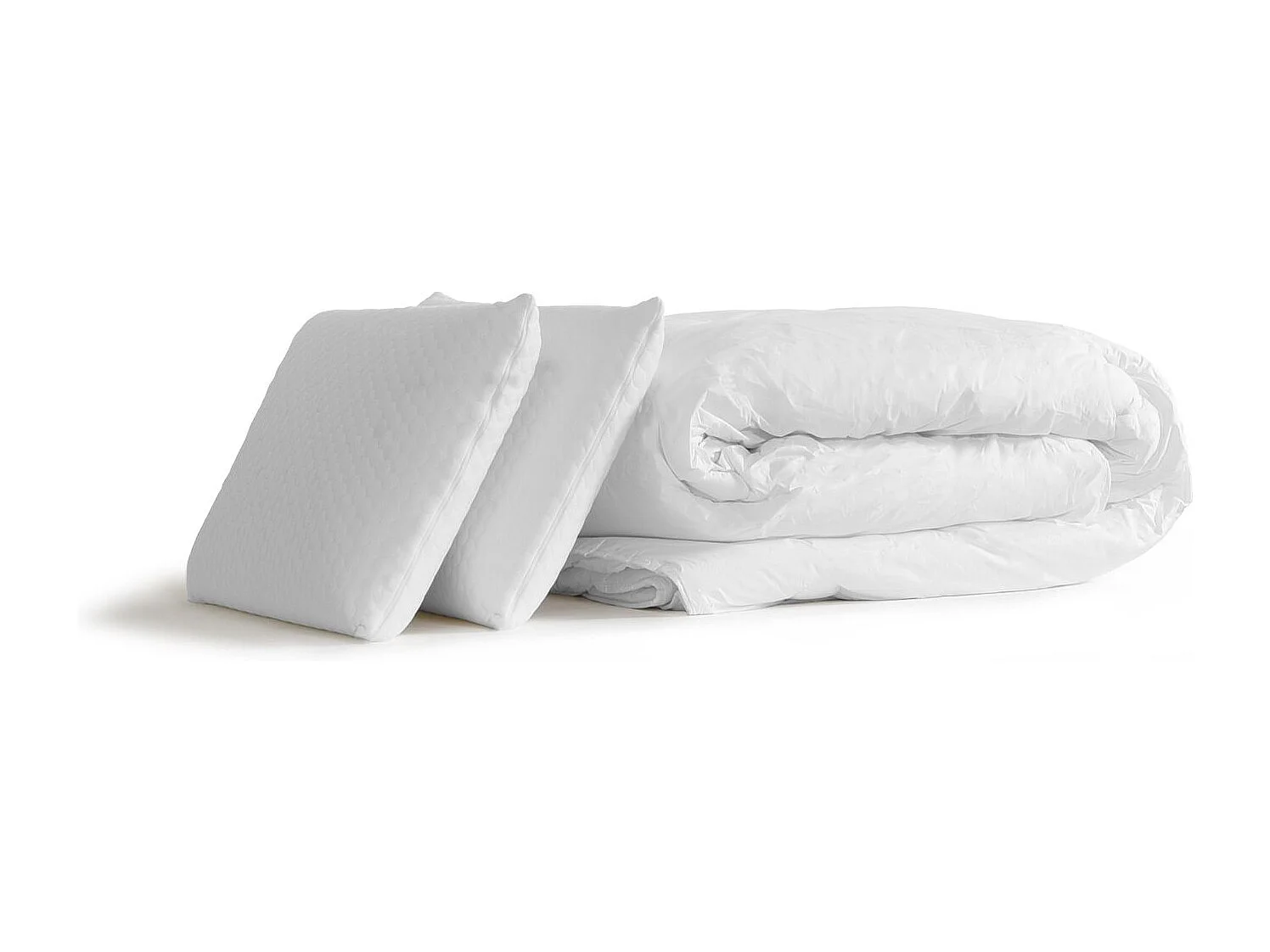 Pack prêt à dormir matelas Ressorts ensachés+Mémoire de forme ACTIFLEX MAX 160x200cm + sommier KIT blanc + 2oreillers+couette