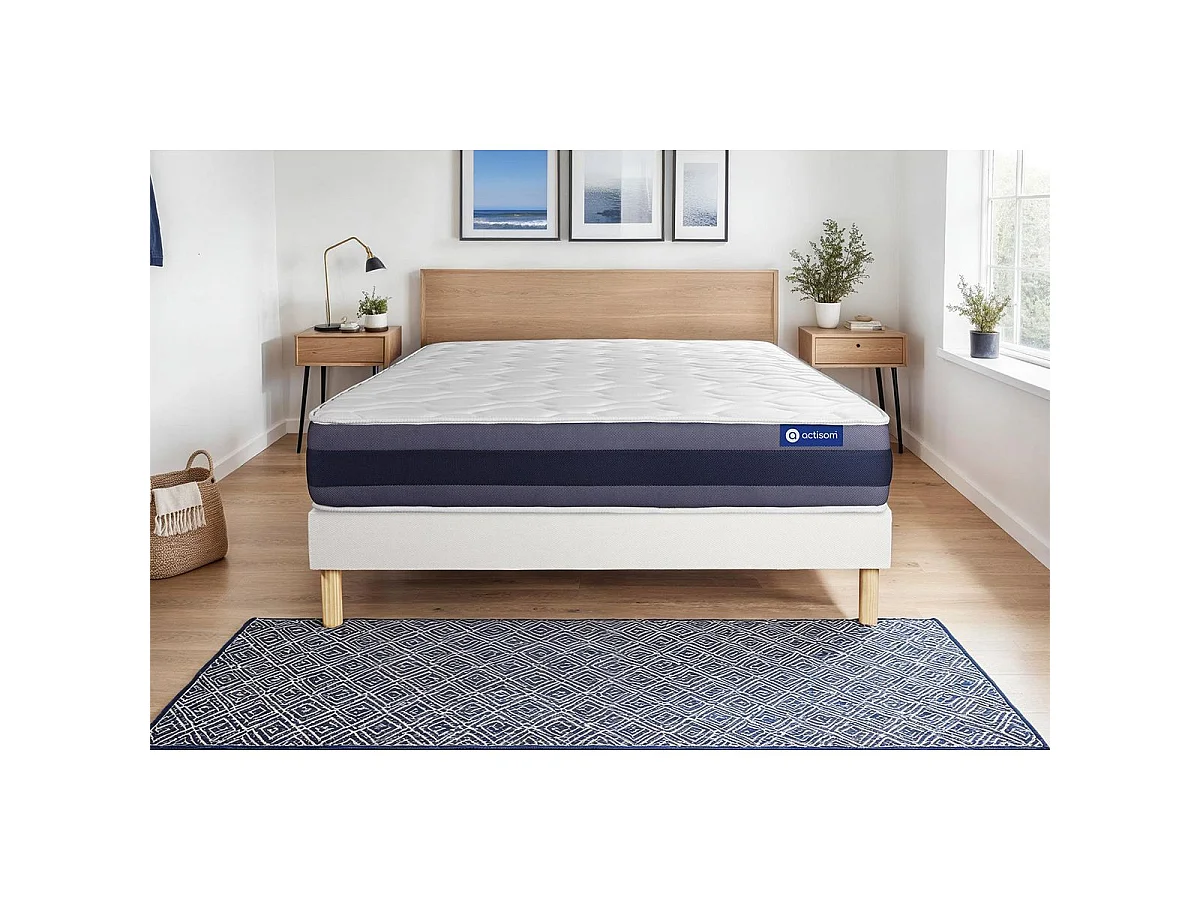 Kit rete e materasso matrimoniale Actiflex morpho 90x190cm - Spessore : 24cm - Molle insacchettate e memory foam - Bilanciato -