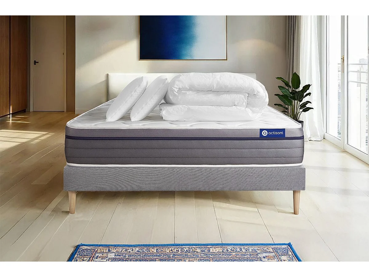 Compleet bedpakket - Matras 160x200 cm + Lattenbodem (kit) + 2 kussens + Dekbed - Actilatex Zen